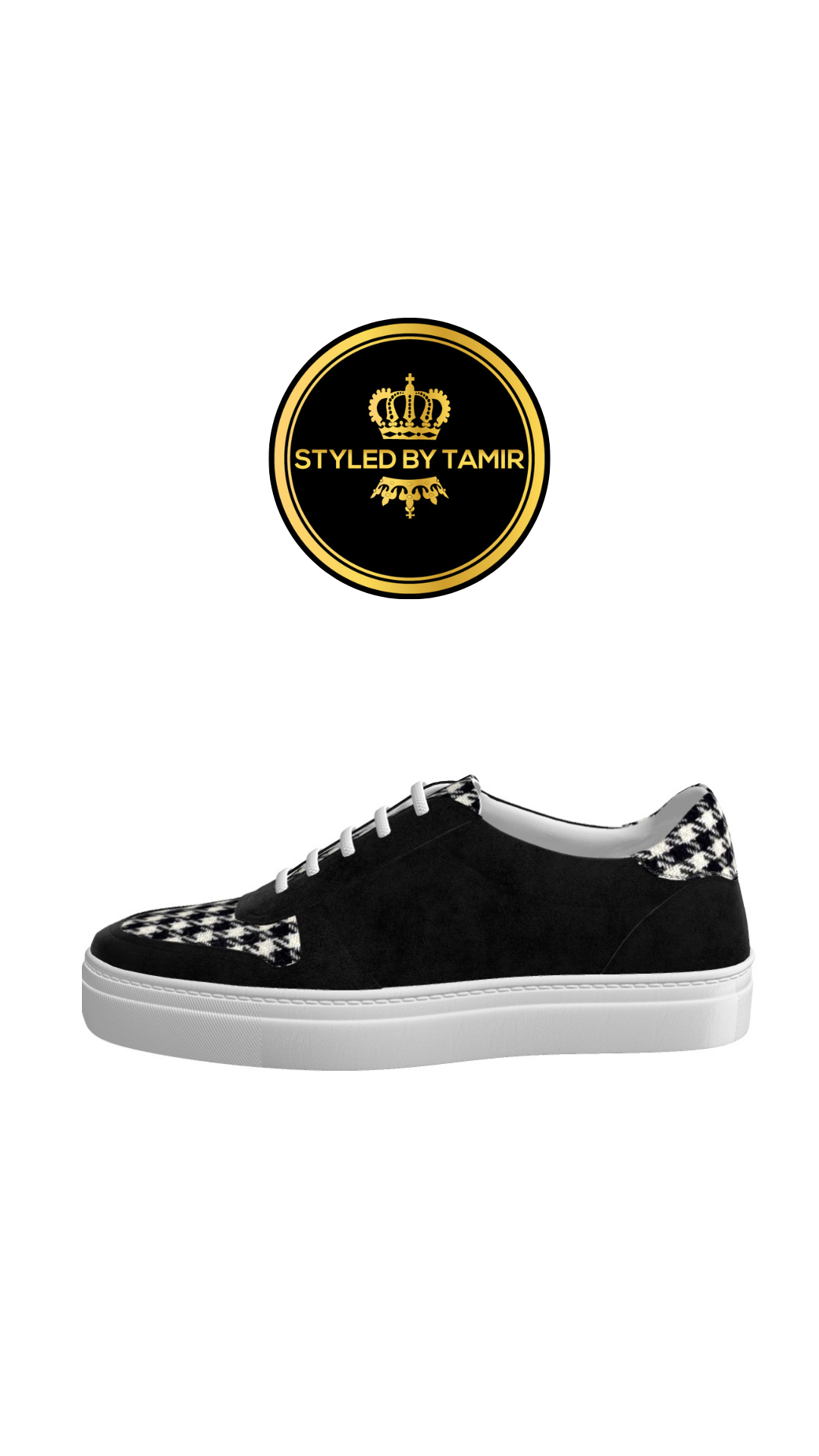 BLACK SUEDE X HOUNDSTOOTH 