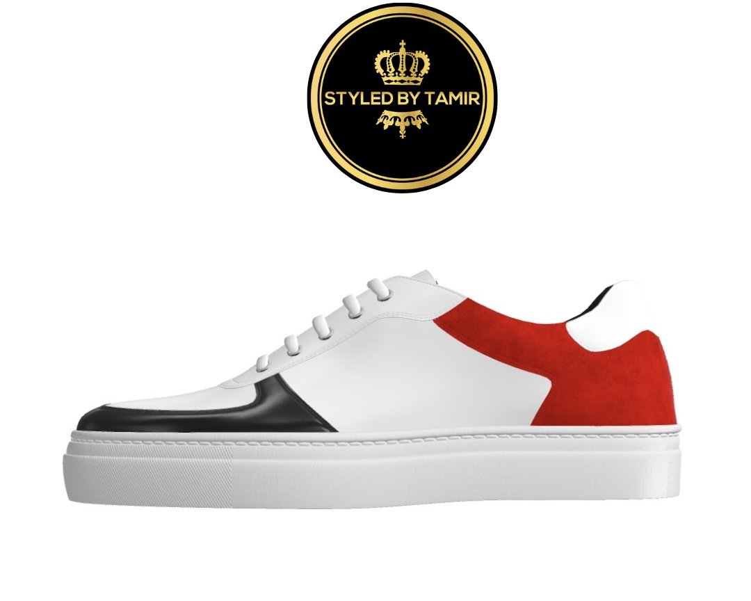 White Nappa X Black Nappa X Red Suede