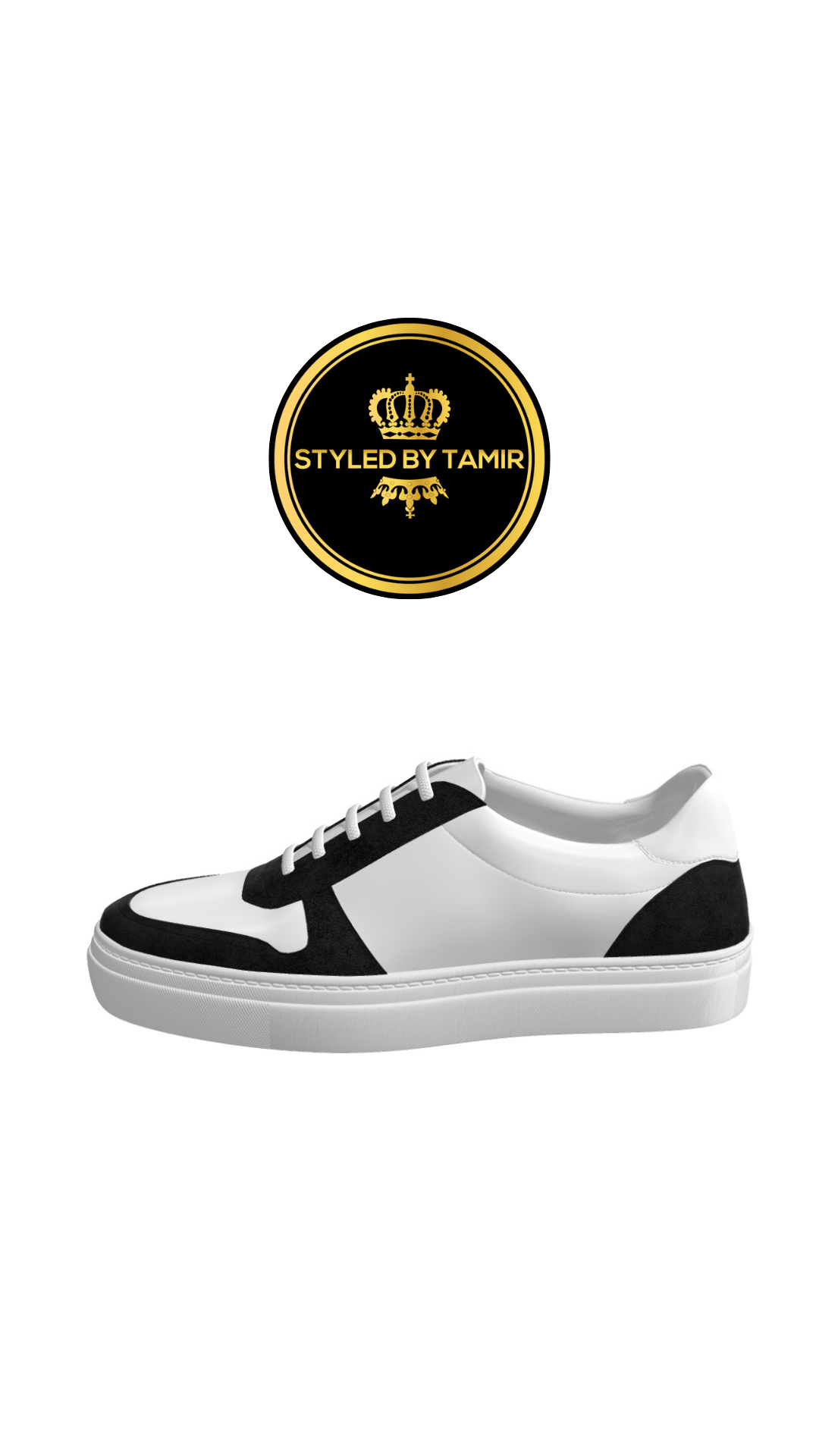 WHITE NAPPA X BLACK SUEDE 