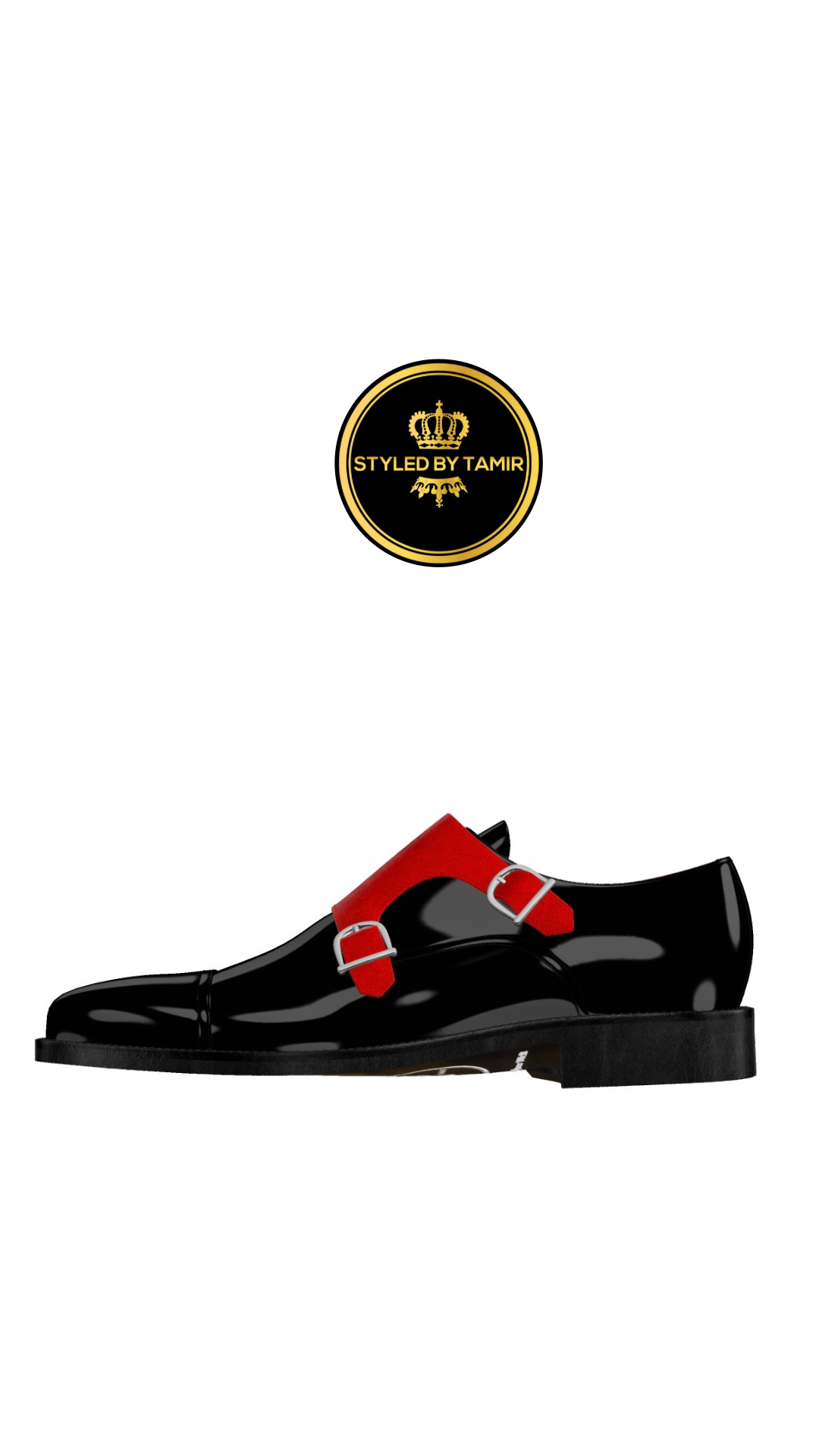 BLACK PATENT X RED SUEDE 