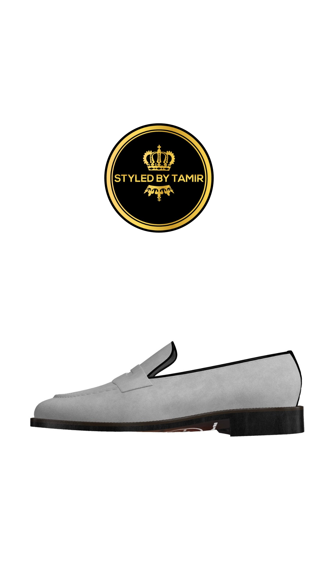 LIGHT GREY SUEDE X BLACK PATENT 