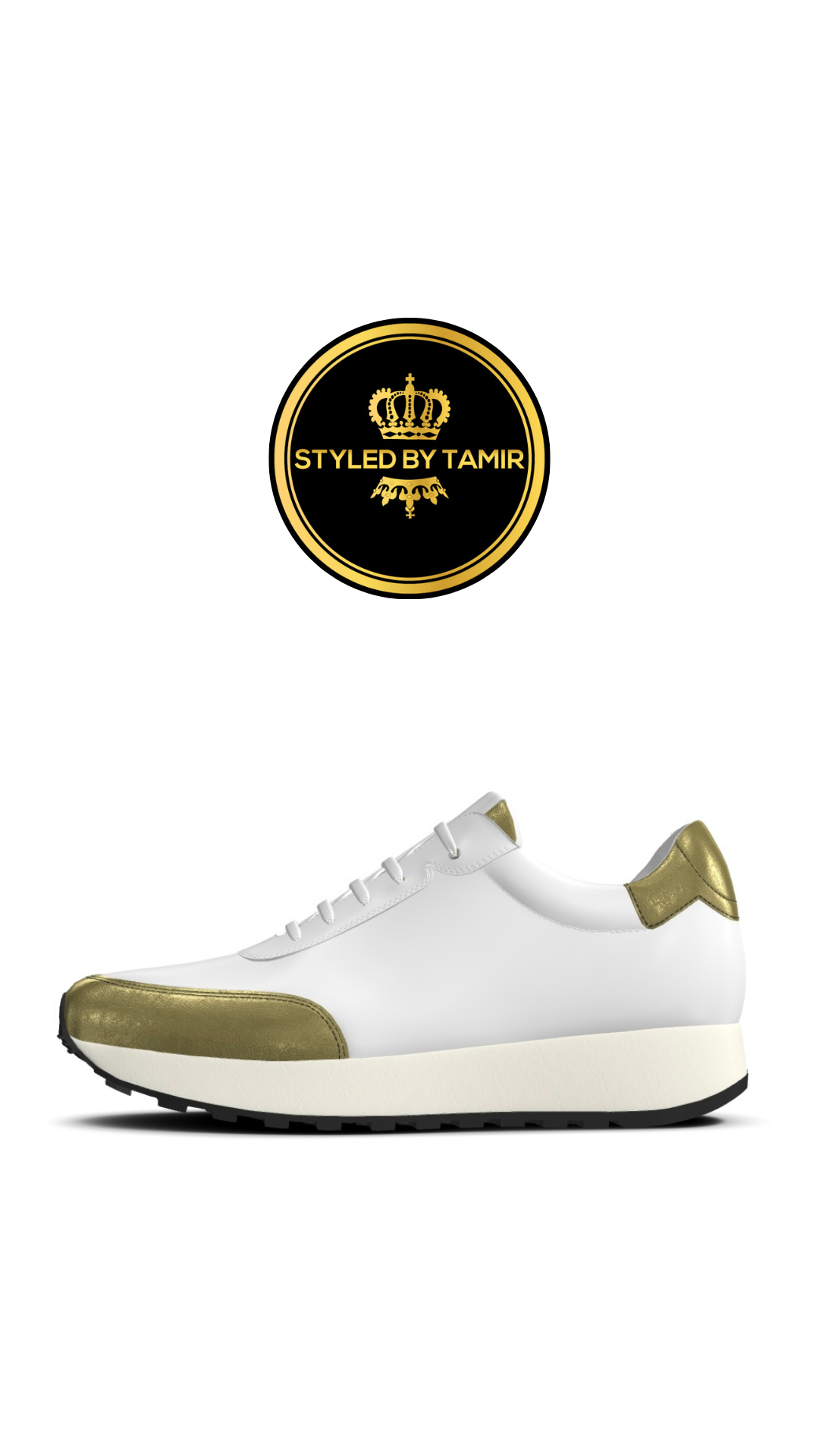 WHITE NAPPA X METALLIC GOLD 