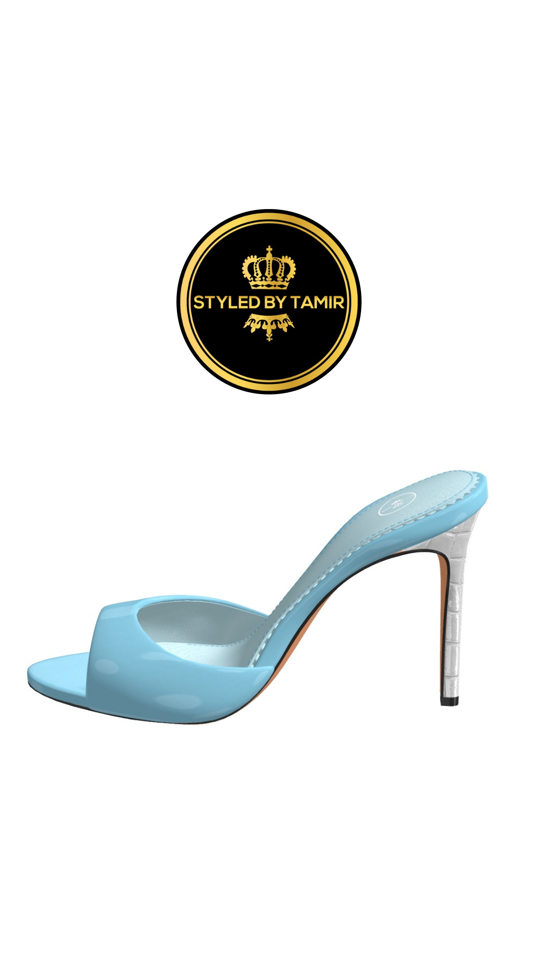 SKY BLUE PATENT X WHITE CROC