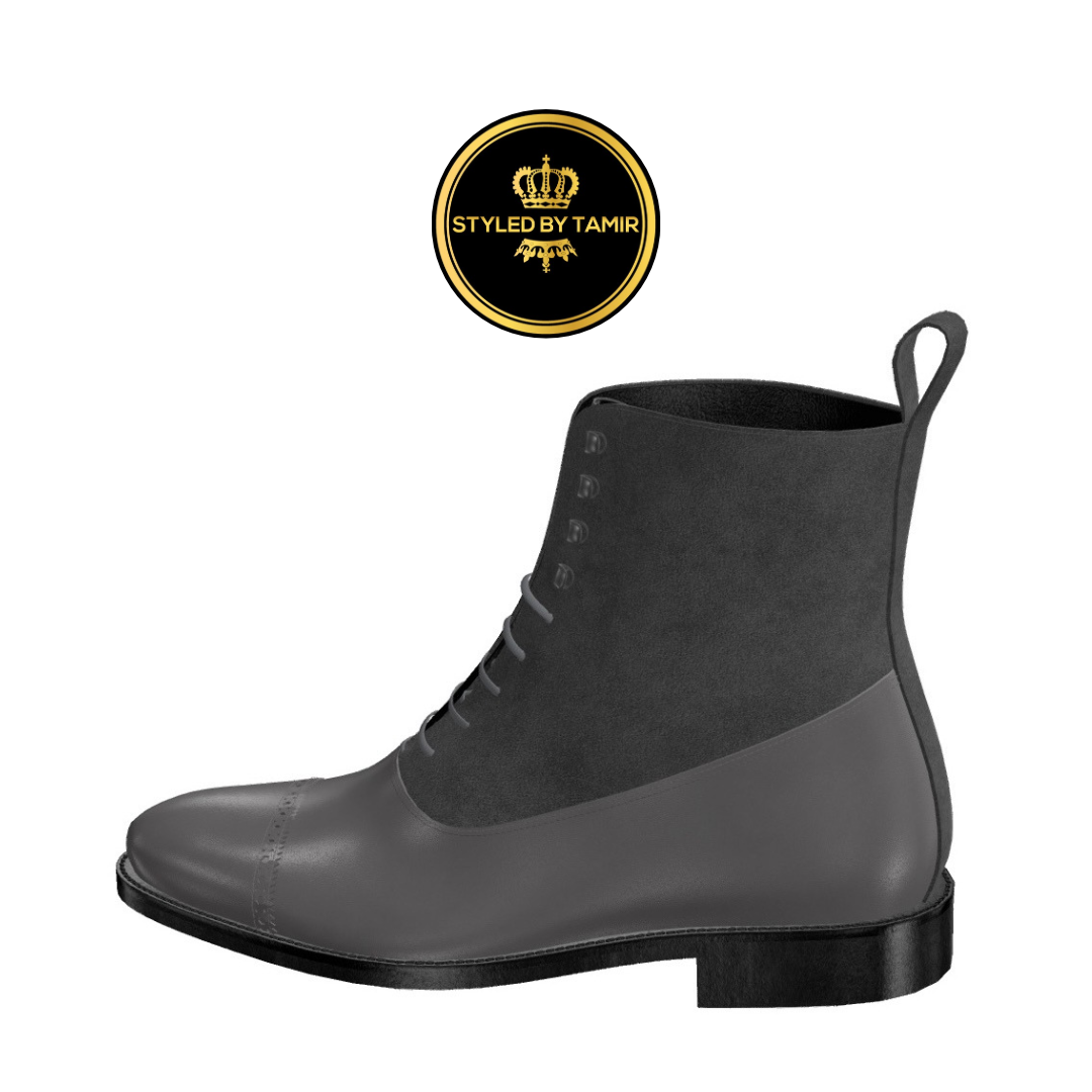 GREY LUXE CALF X GREY LUX SUEDE