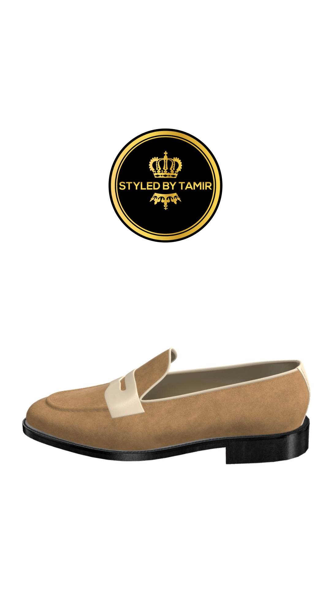 IVORY SUEDE X LIGHT BROWN LUXE CALF