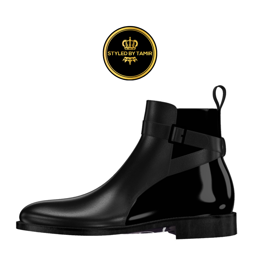 BLACK LUXE CALF X BLACK PATENT