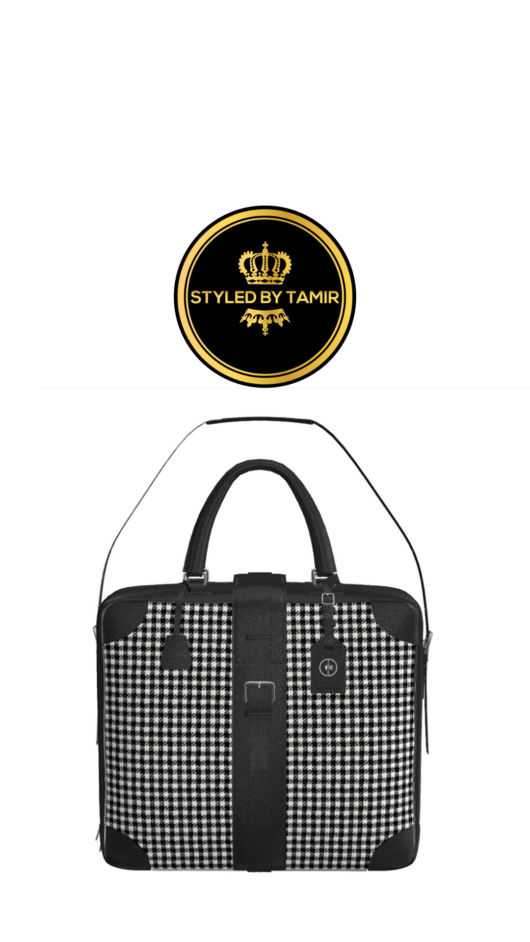 HOUNDSTOOTH X BLACK FULLGRAIN 