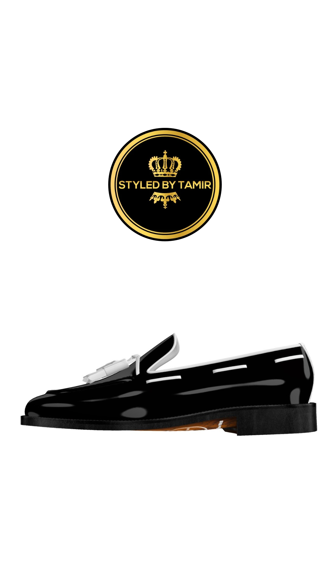 BLACK PATENT X WHITE LUX CALF