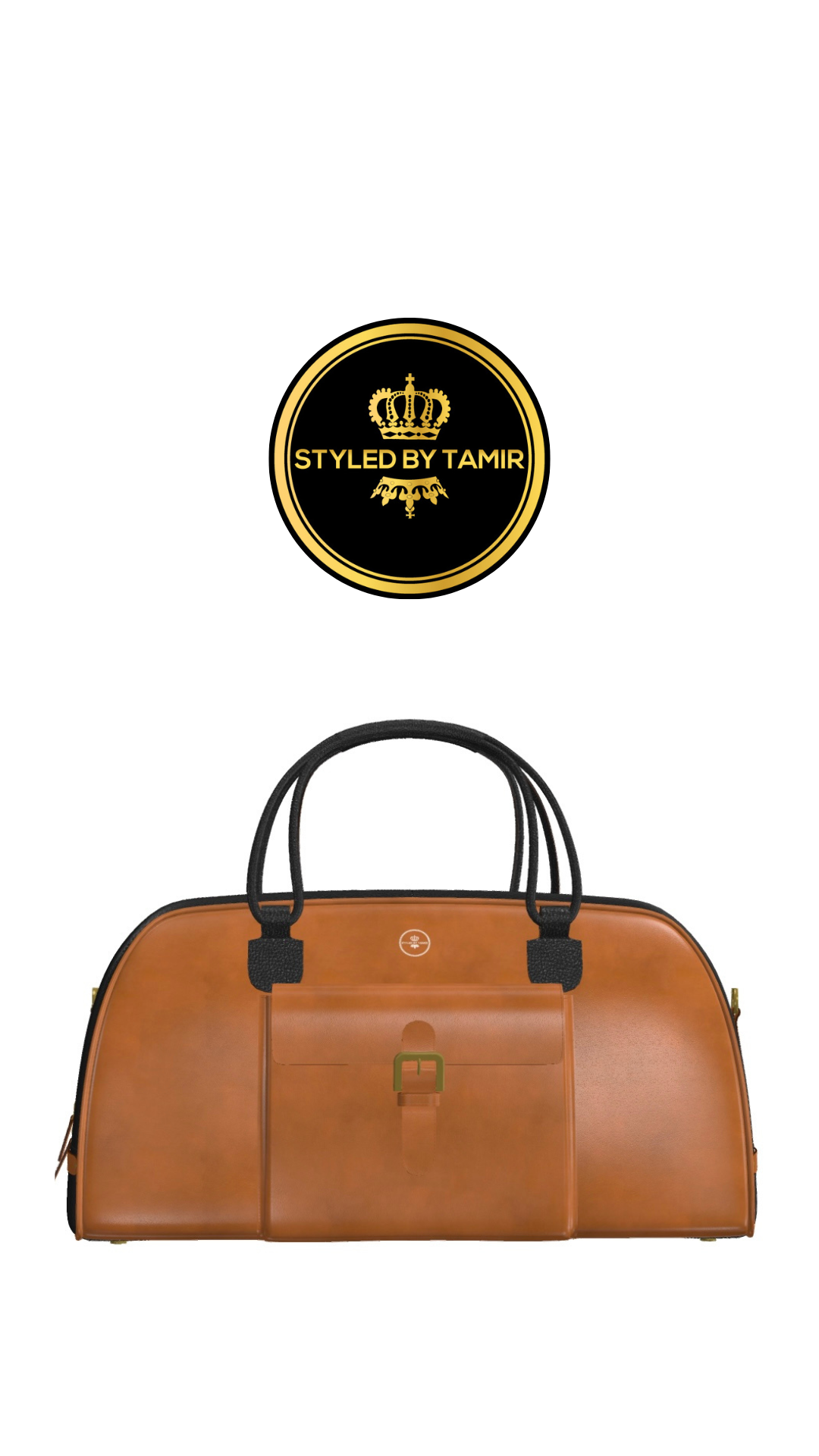 COGNAC PAINTED CALF X BLACK FULLGRAIN 