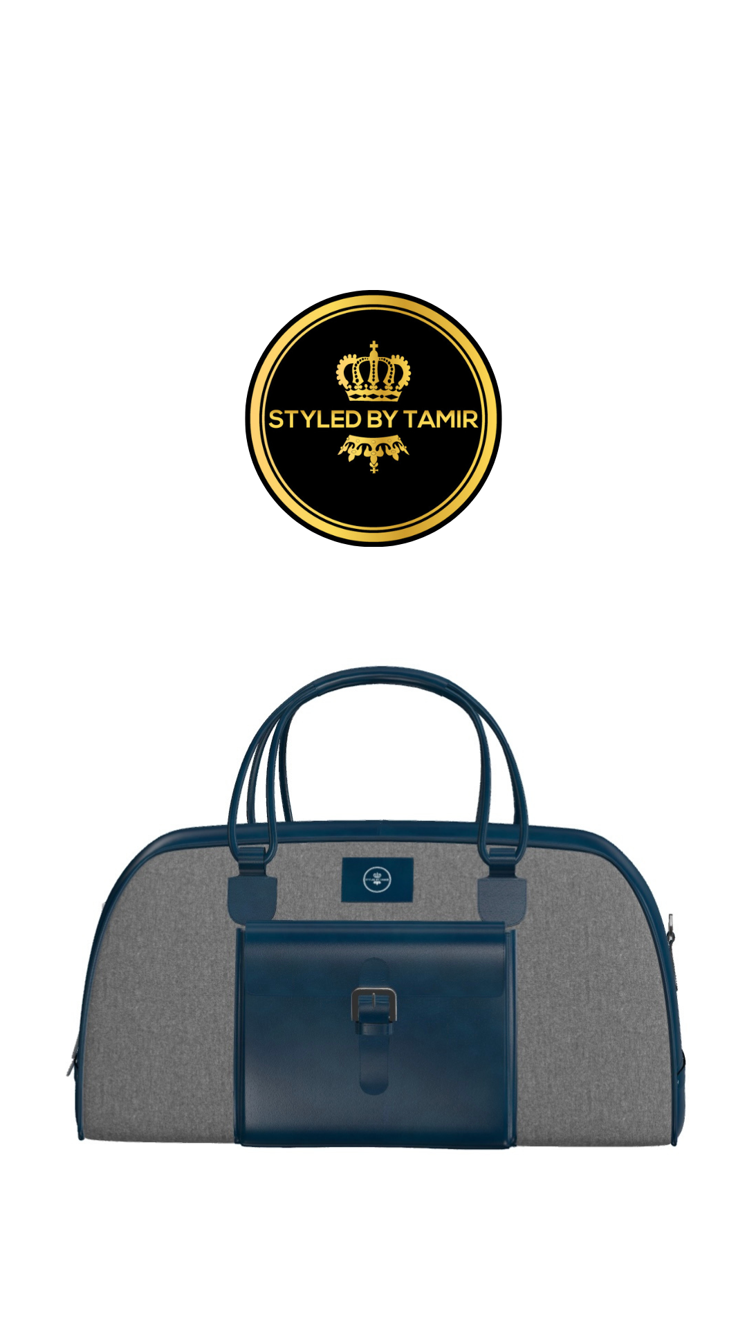 FLANNEL LIGHT GREY X NAVY PAINTED CALF 