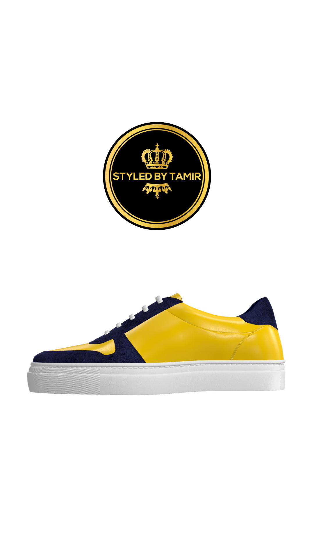 YELLOW NAPPA X NAVY LUX SUEDE 