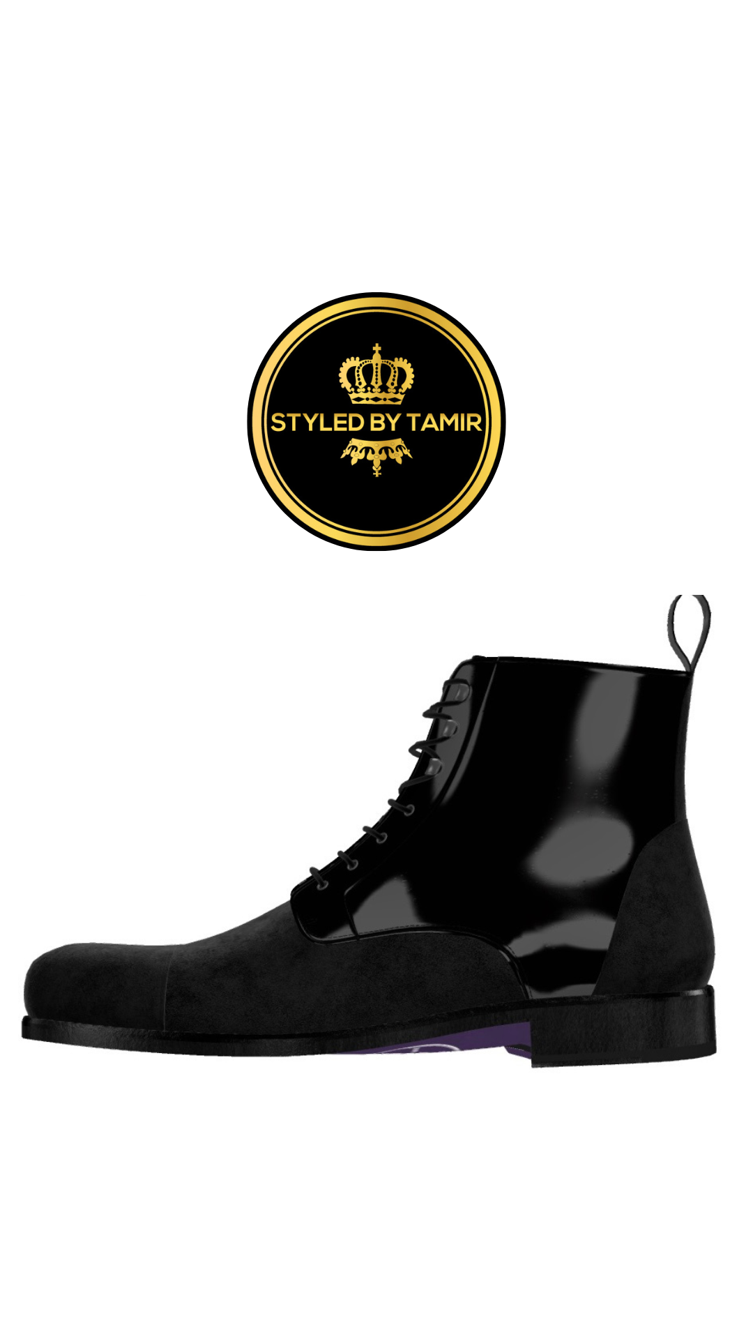 BLACK PATENT X BLACK SUEDE 