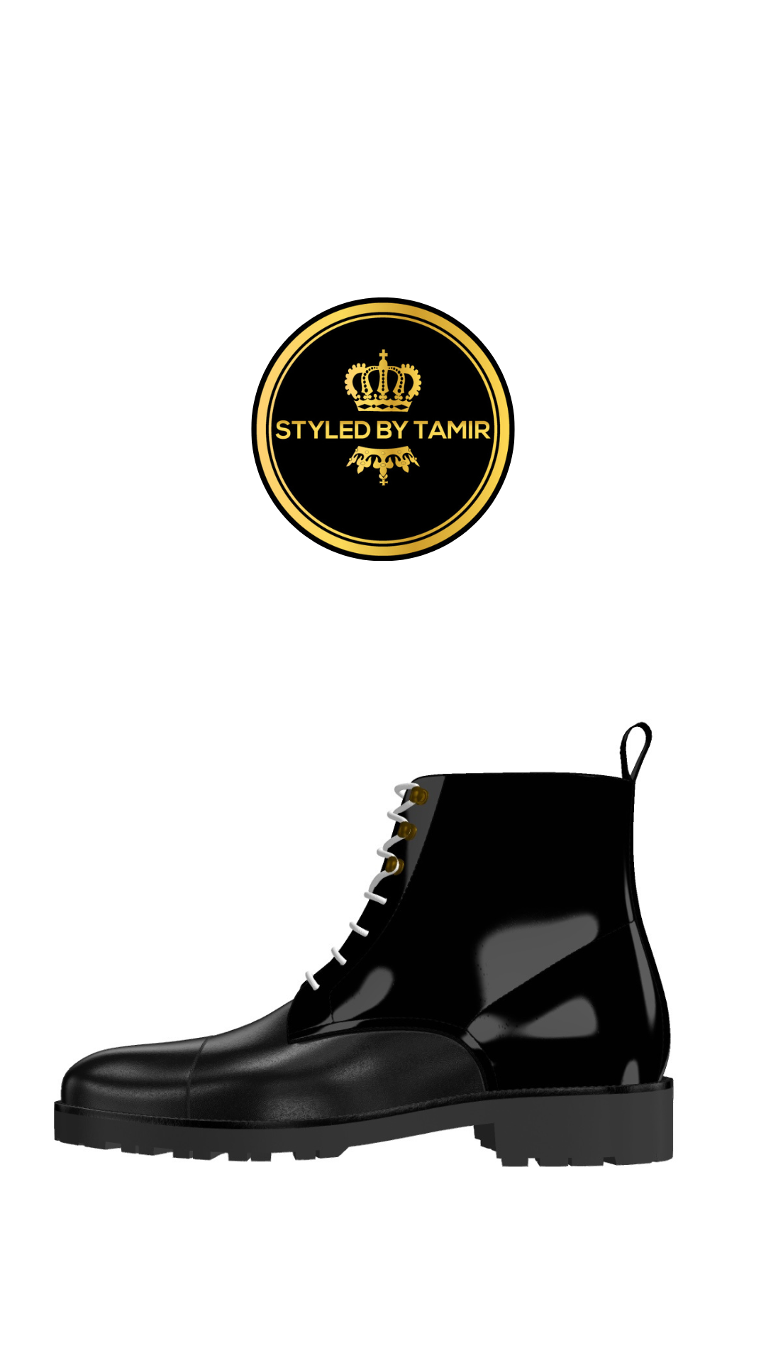 BLACK LUXE CALF X BLACK PATENT