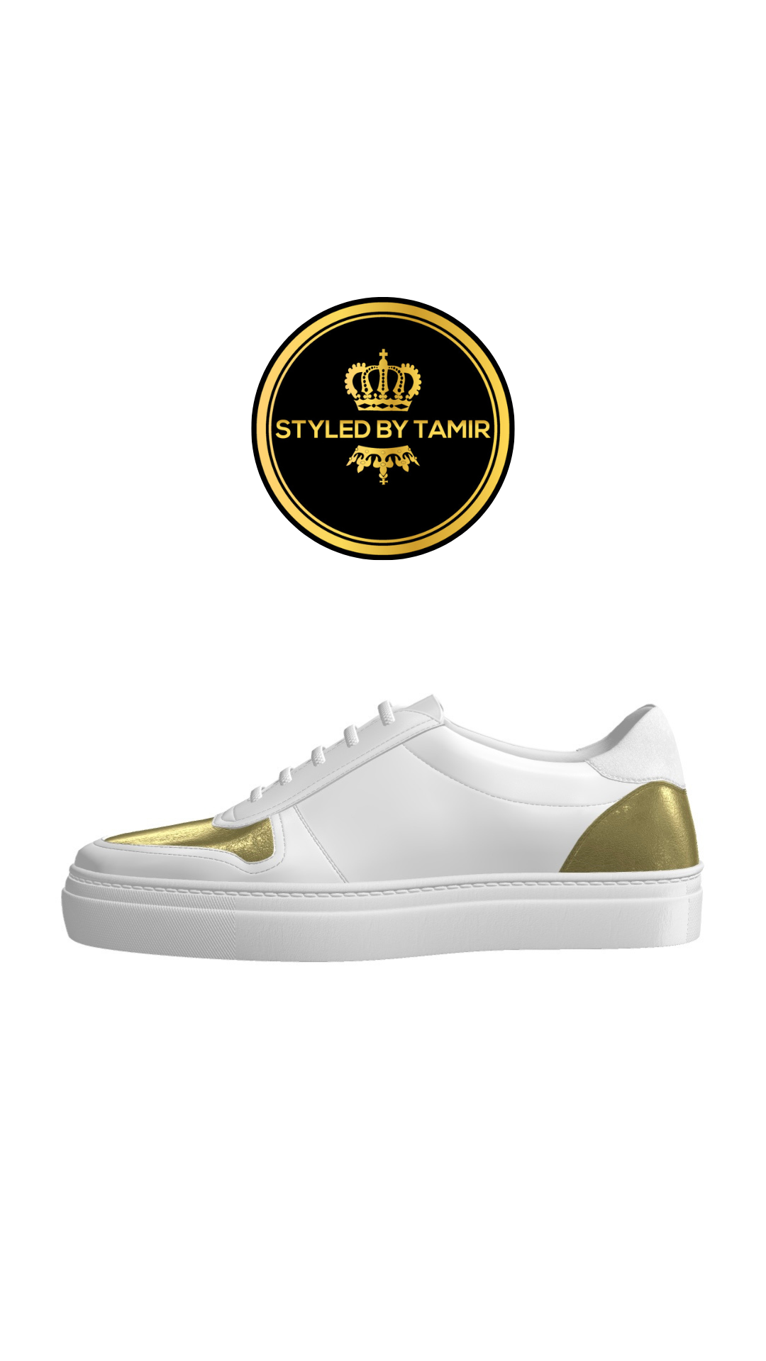 WHITE NAPPA X METALLIC GOLD X WHITE SUEDE