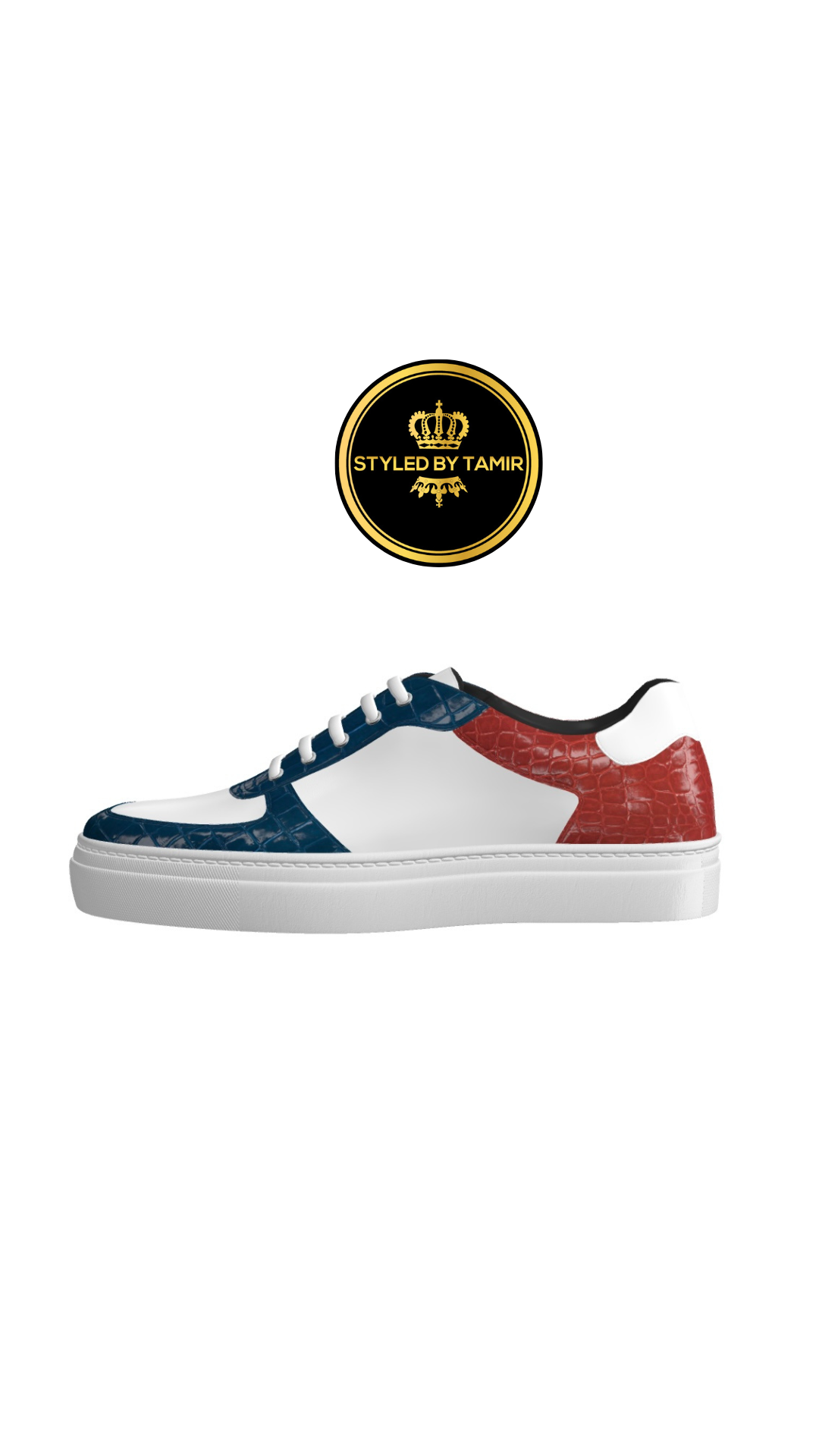 White Nappa X Navy Alligator X Red Alligator