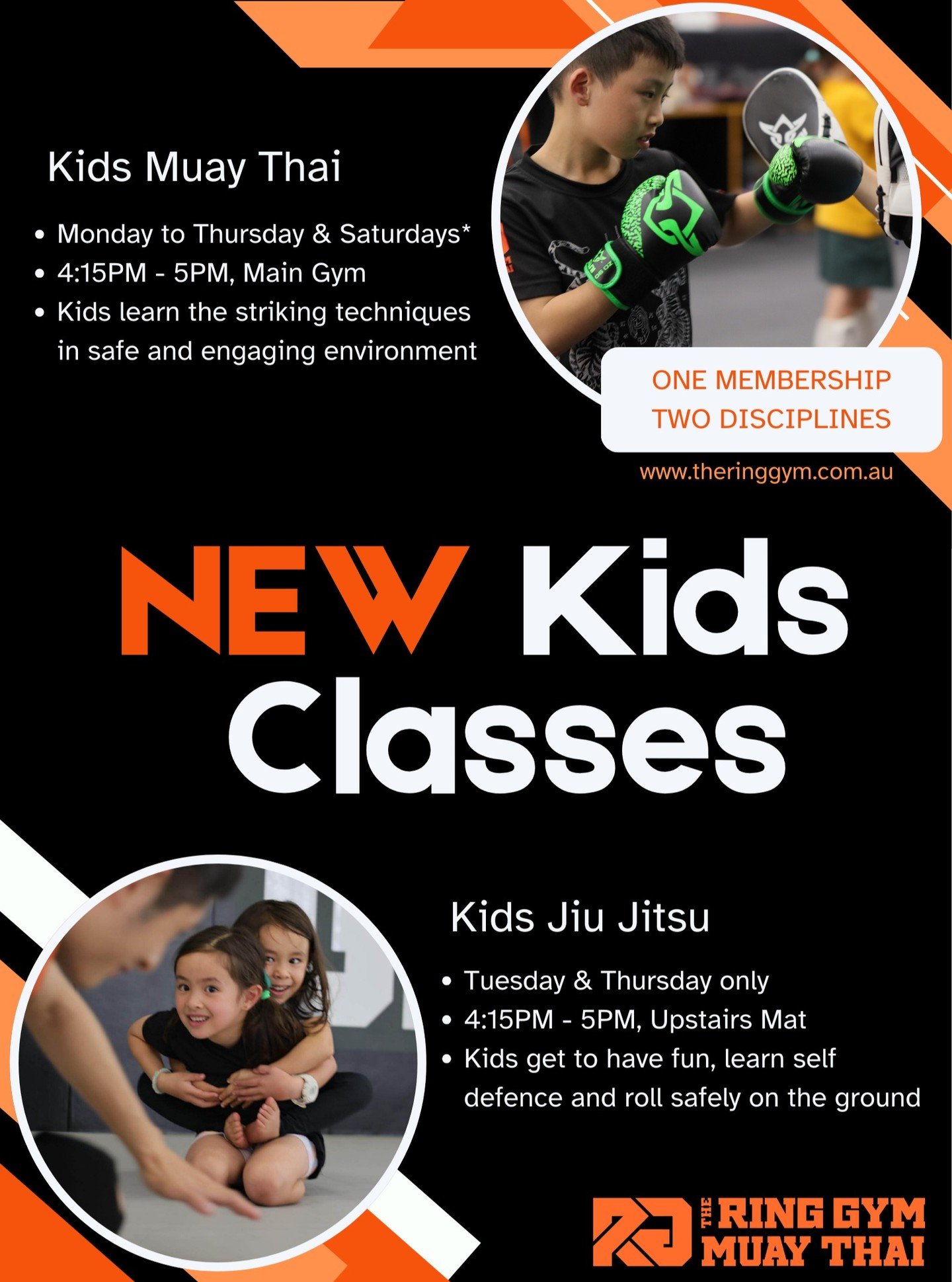 Exciting news for our youngest members!🎉 

🔥 Kids BJJ kicks off 3rd March!
Every Tuesday &amp; Thursday 4:15&ndash;5pm on the Upstairs Mat &ndash; and the best part is... it's included in your current membership!

🔥 Muay Thai Kids stays the same: 