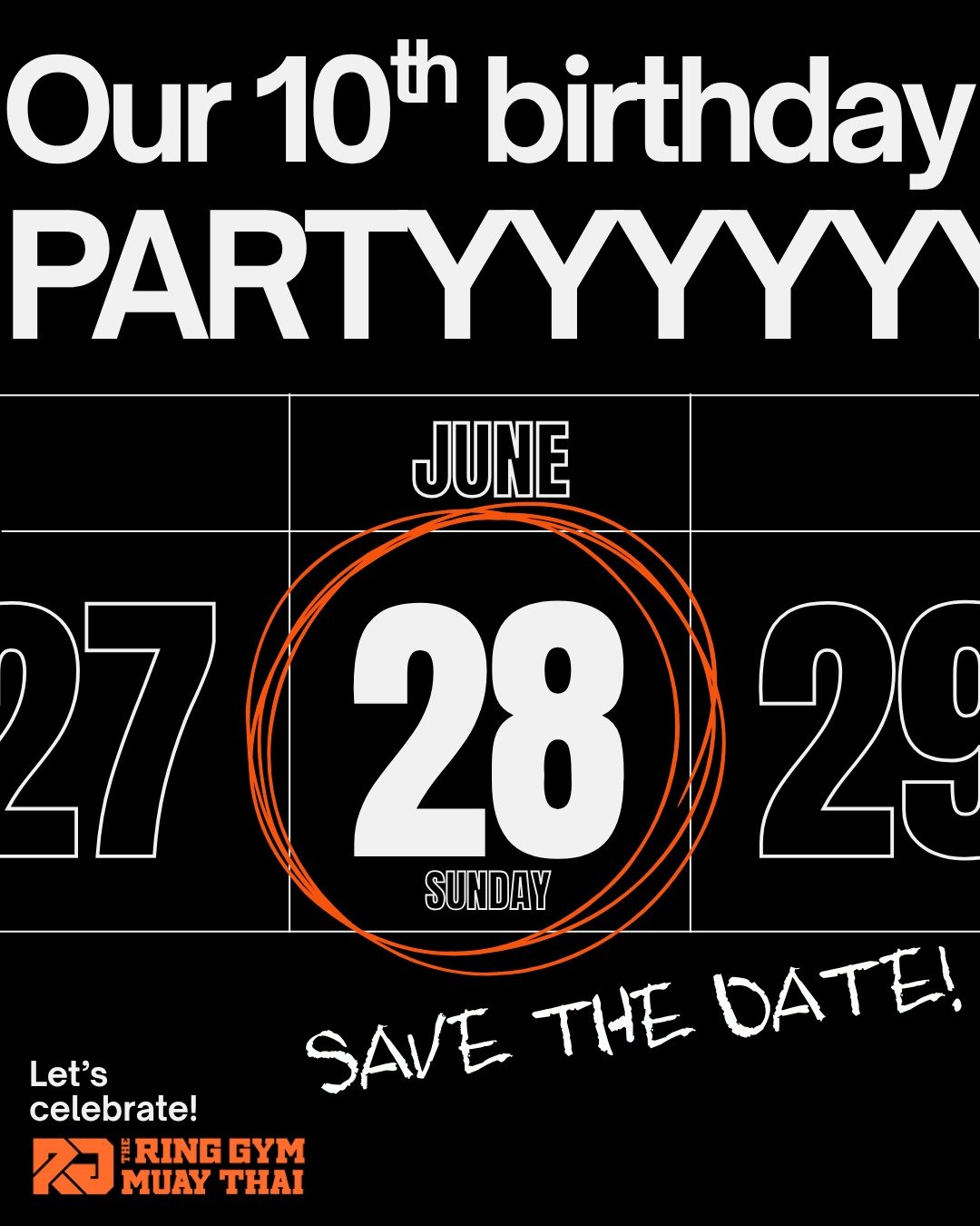 10 years in the making! 🔥
If you see this - you're invited. Get ready to eat, catch up &amp; spar as we celebrate this huge milestone together.
Something REALLY special is coming&hellip; Save the date! 👊