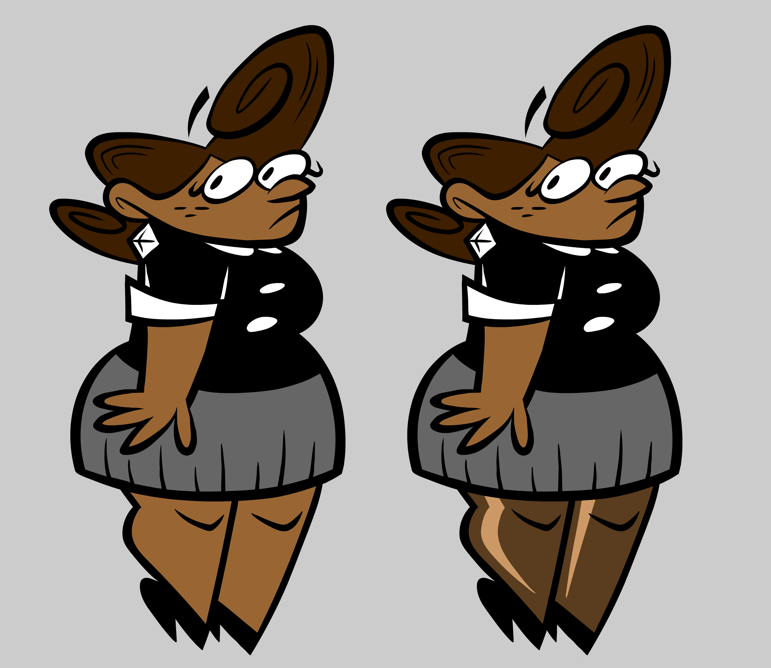 A minor example of choosing between two designs for a character