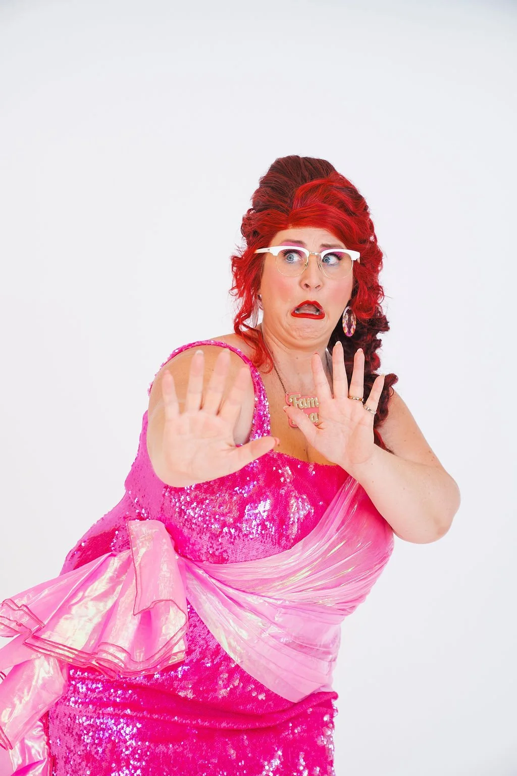 Famous Sharron_CLASSIC_Pink Sequin No Paparazzi Shocked_WS.jpg