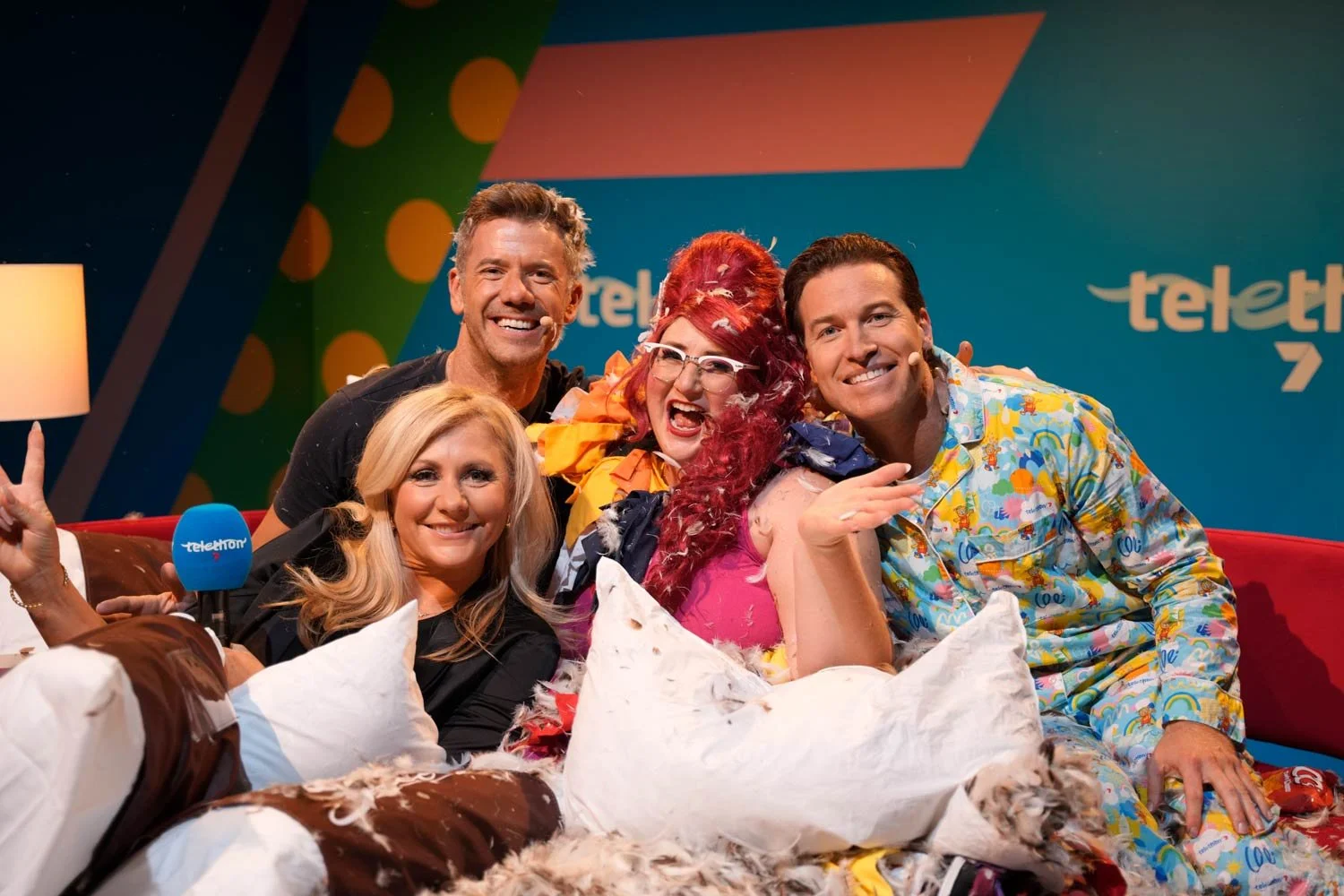 Famous Sharron with Matt Tinney, Karen Ledbury and Ben O’Shea at Telethon7 Charity event.