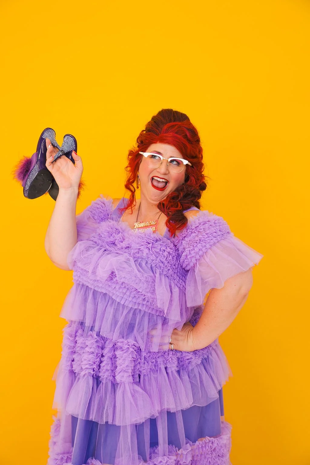 Famous Sharron_POSED Purple Shoes in the Air_WS.jpg