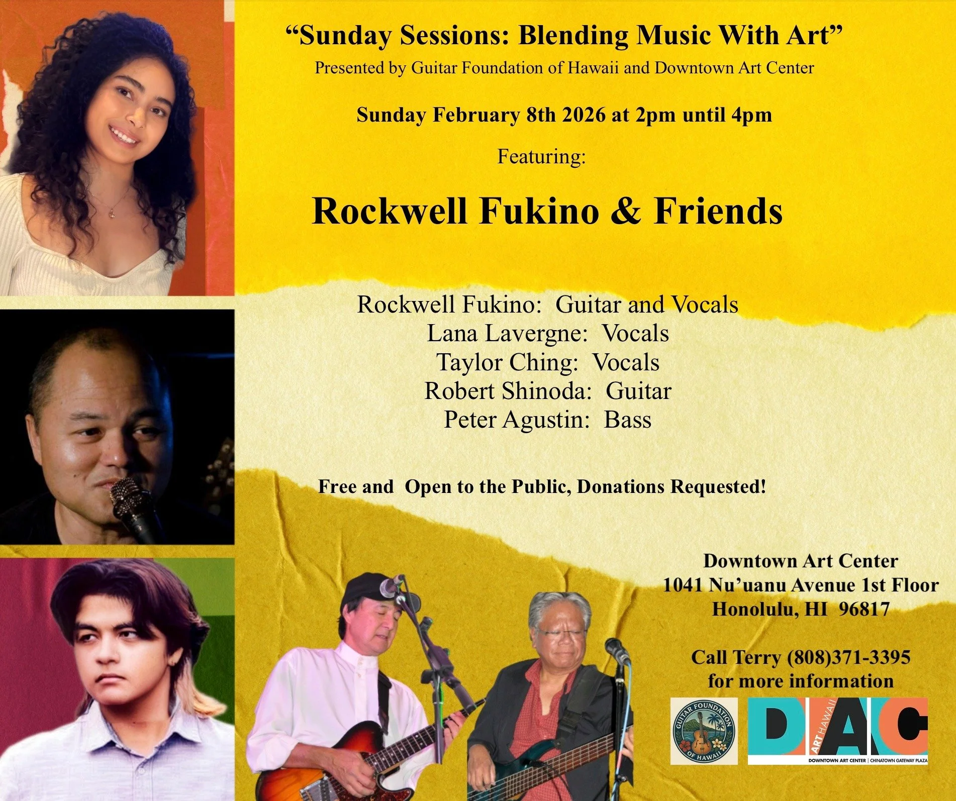 Join us for a FREE afternoon of live music at a special edition of Sunday Sessions with Rockwell Fukino &amp; Friends! Next Sunday, February 8 from 2-4 p.m. in the downstairs Studio 1C,  featuring: 
Rockwell Fukino (guitar &amp; vocals)
Lana Lavergne