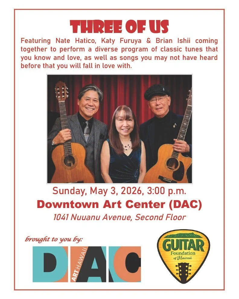 Join us on Sunday, May 3 for Sunday Sessions with Three of Us, featuring Nate Hatico, Katy Furuya &amp; Brian Ishii! They'll be playing some classics and some lesser-known gems for your Sunday afternoon vibe. Please note that this month's event will 