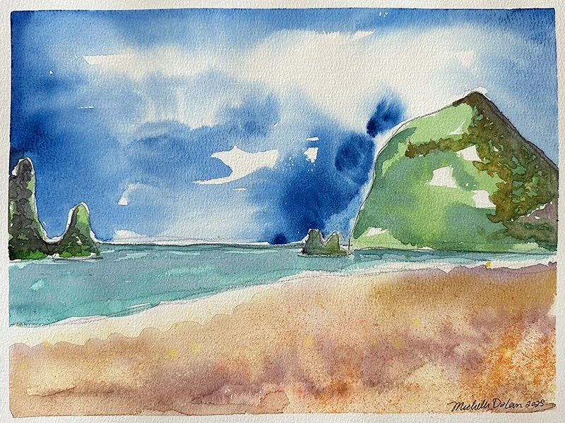 BASIC WATERCOLOR & SKETCHBOOK TECHNIQUES with Michelle Dolan - Beach Landscapes