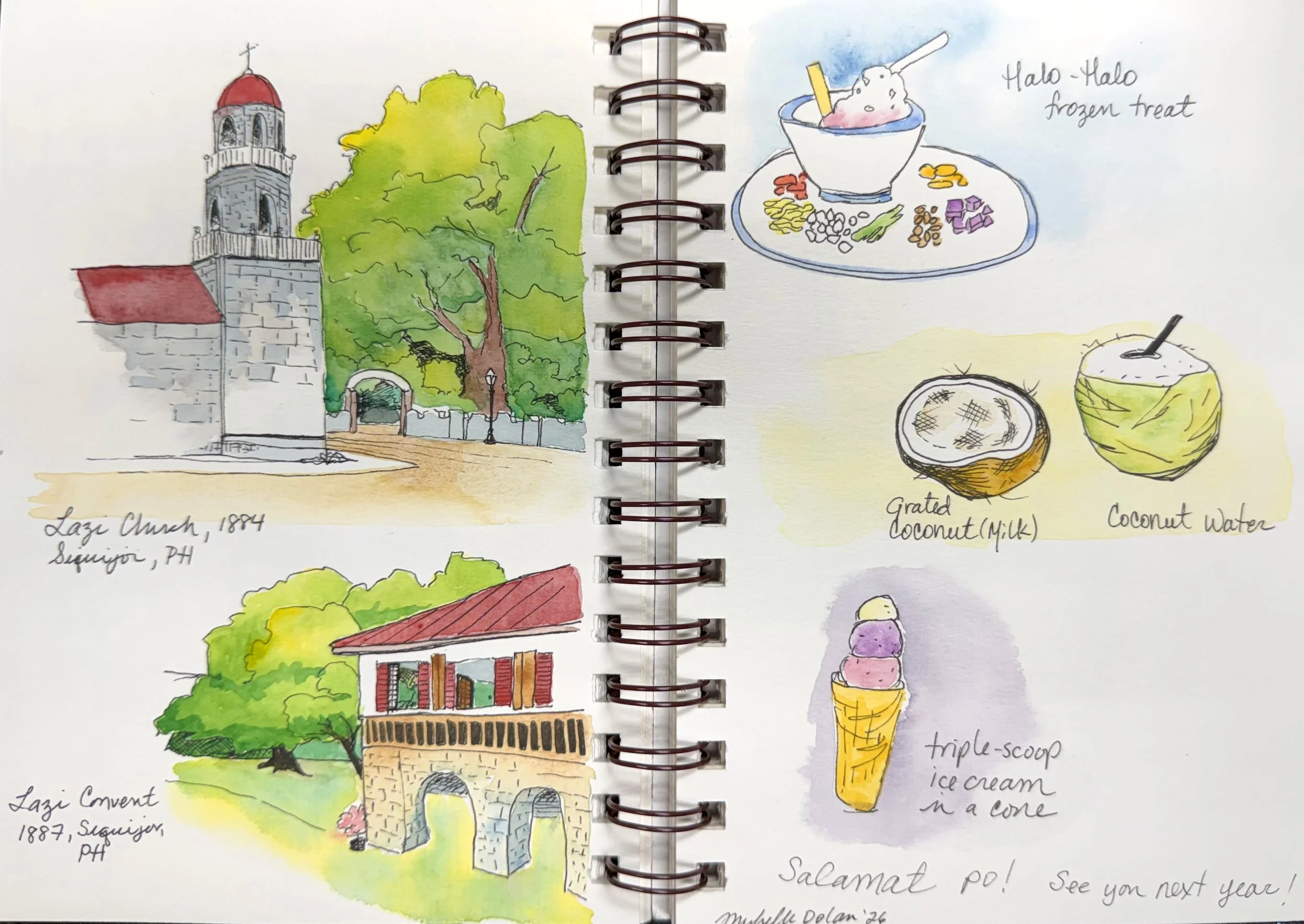 BASIC WATERCOLOR &amp; SKETCHBOOK TECHNIQUES with Michelle Dolan - Travel Sketchbooks