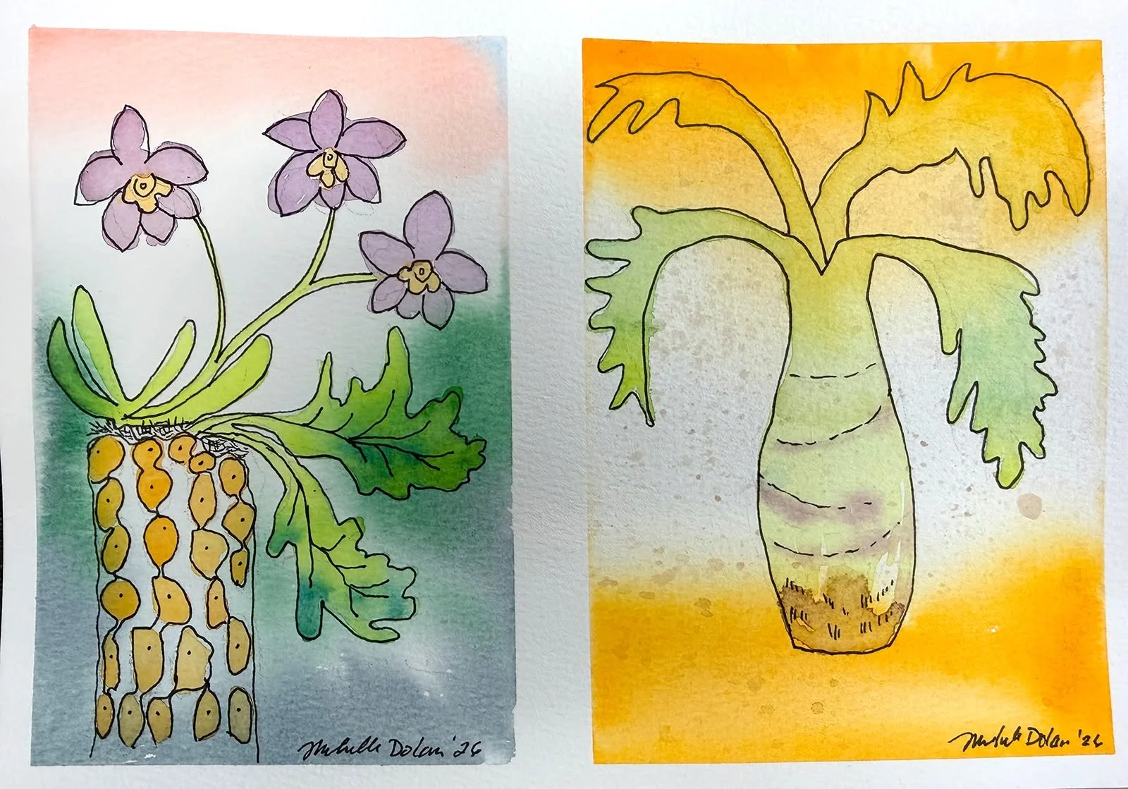 NEW CLASSES LISTED: June/July 2026 Basic Watercolor and Sketchbook Techniques Single Sessions with Michelle Dolan (@dolanfam)! Each class is standalone and focused on a single theme, like botanicals, beach landscape, or travel postcards. Best of all,