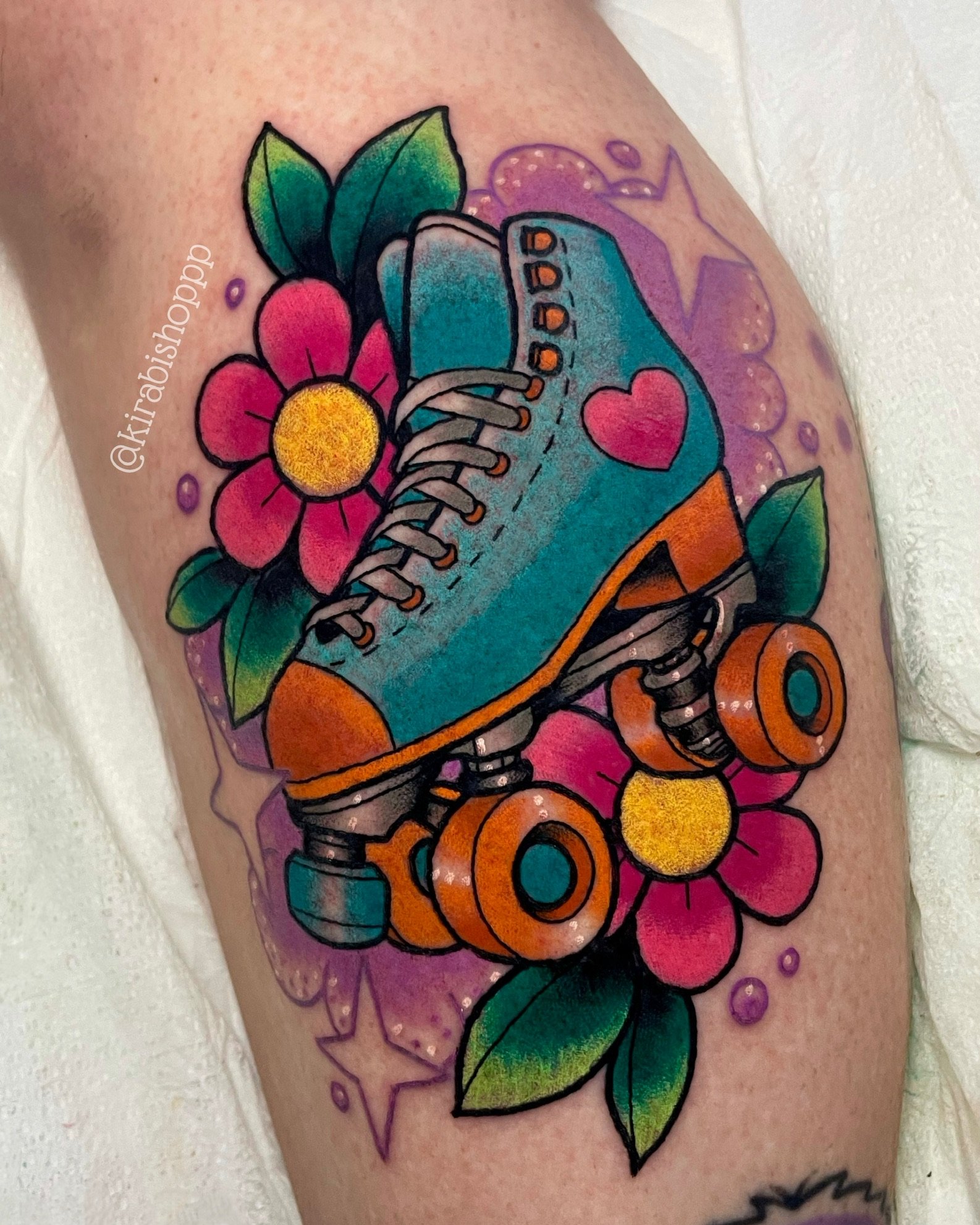 Saw someone share their roller skating tattoo and I thought Id share mine  too  rRollerskating