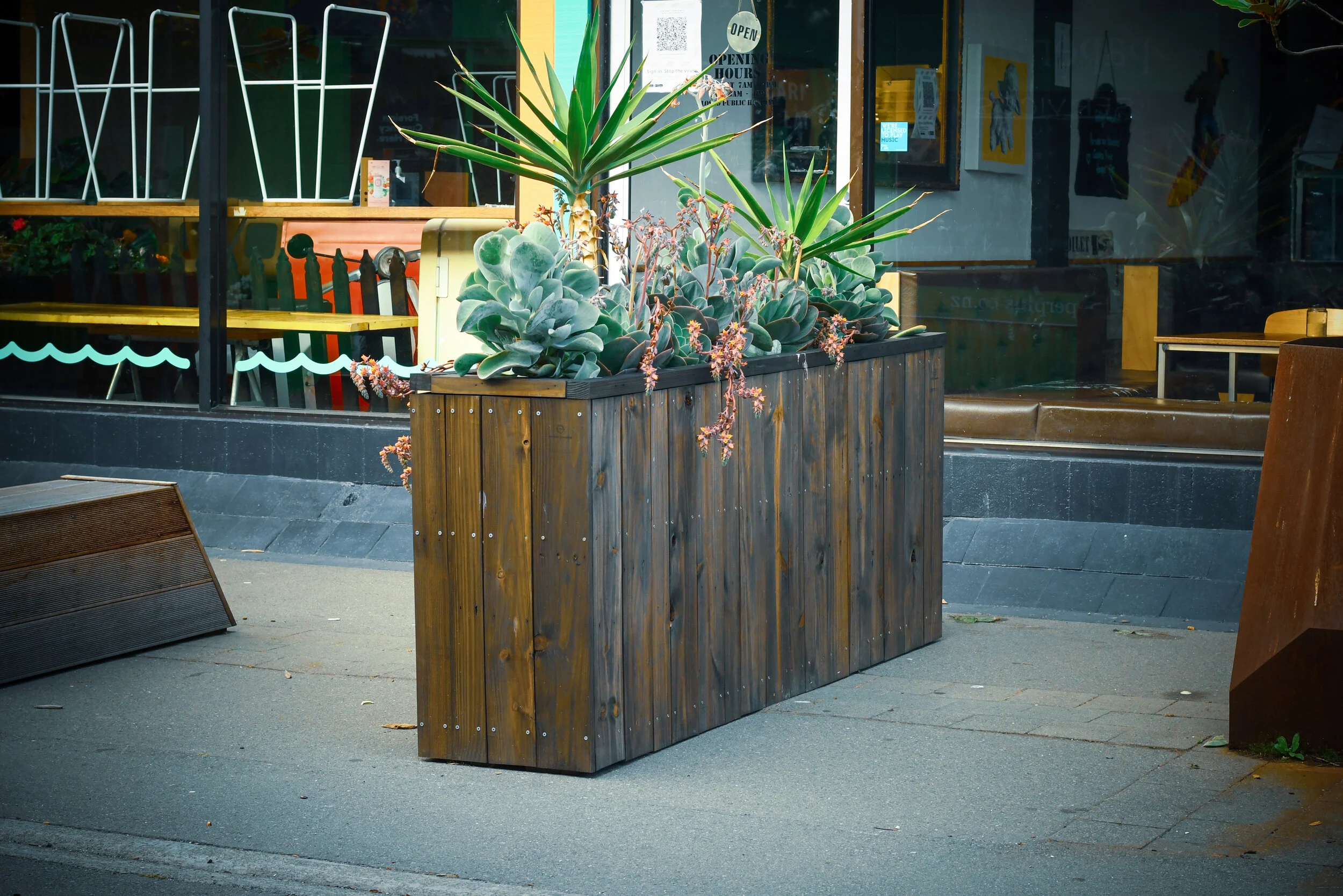 S her blue dungarees