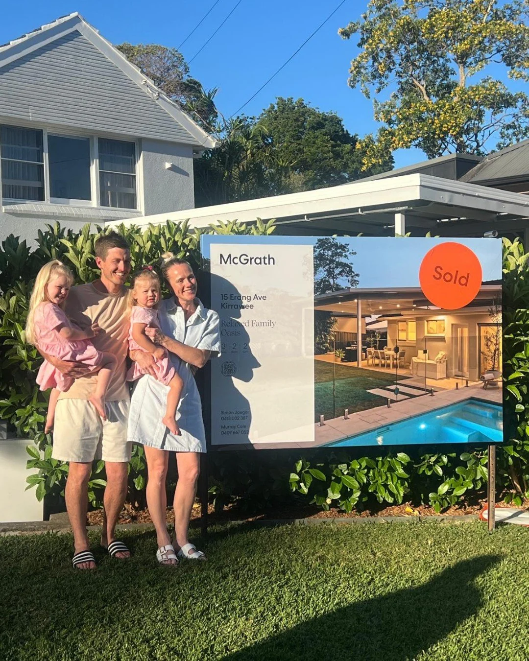 SOLD!
15 Erang Ave, Kirrawee was on the market for 24 days, with 138 inspections through the home. We had 37 bids with 5 active bidders, the property sold for $2,200,000. Congrats to the buyers and also the sellers, pictured here.
 
63 Gannons Rd, C