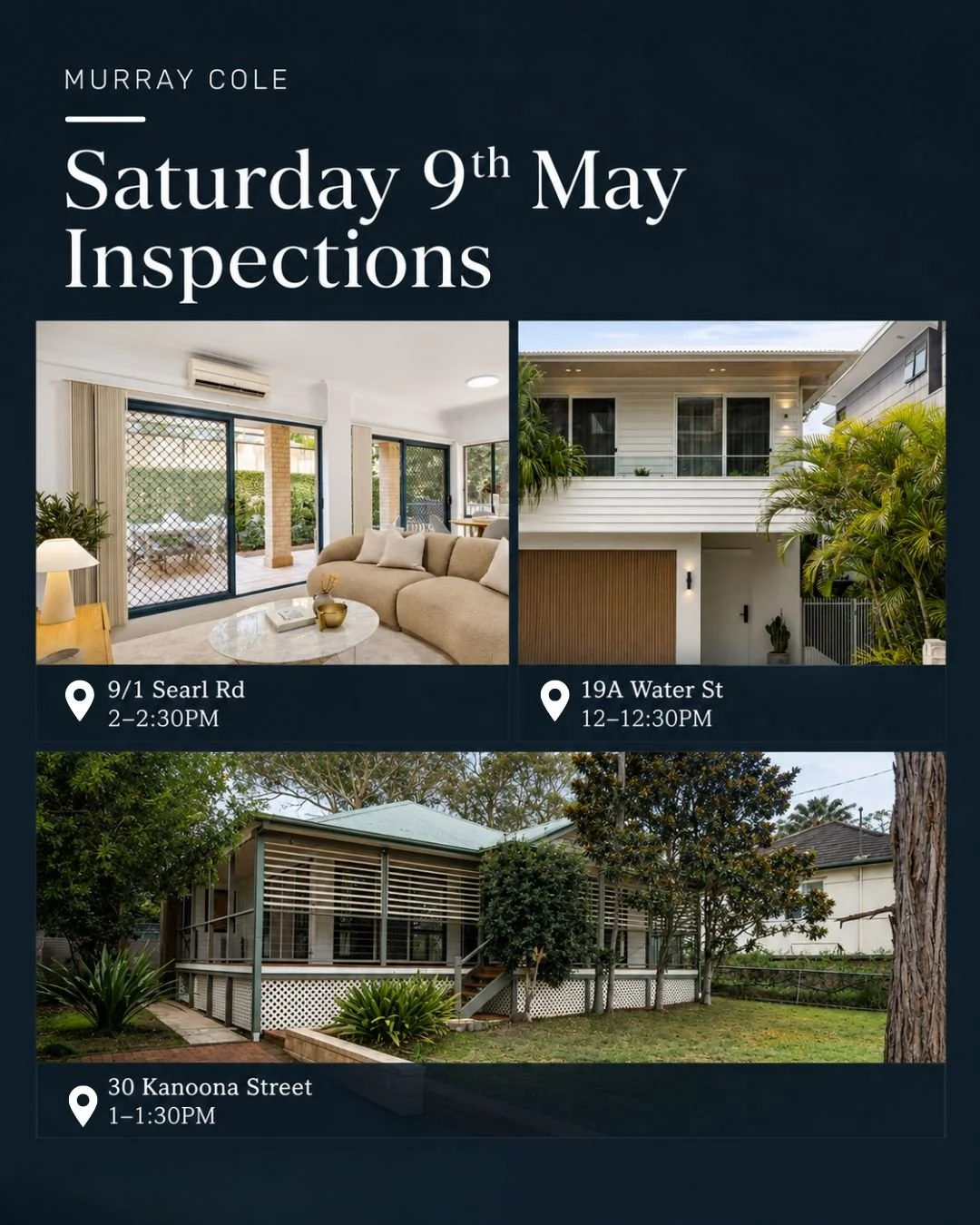 Join us tomorrow as we open the doors to some of our current listings.

These are homes you&rsquo;ll want to experience in person. We look forward to seeing you at the inspections.

#murraycole #inspections #sutherlandshire #mcgrath #newlisting