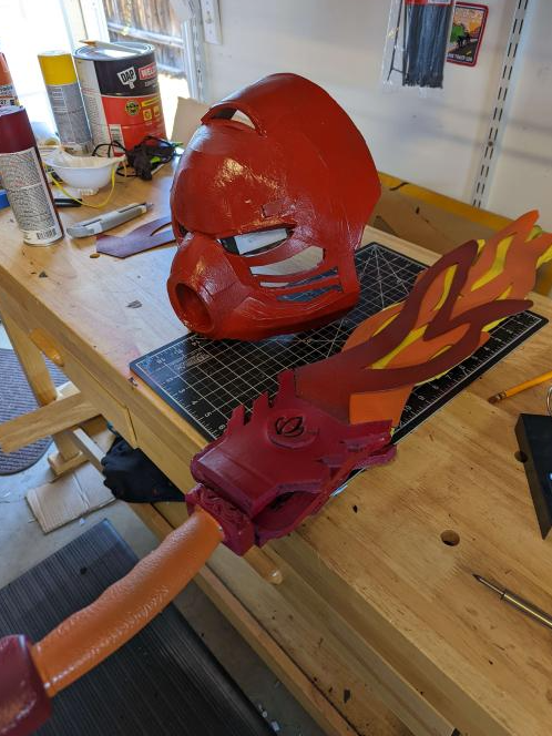 Kanohi Hau and Fire Sword, Prop Practice, 2022