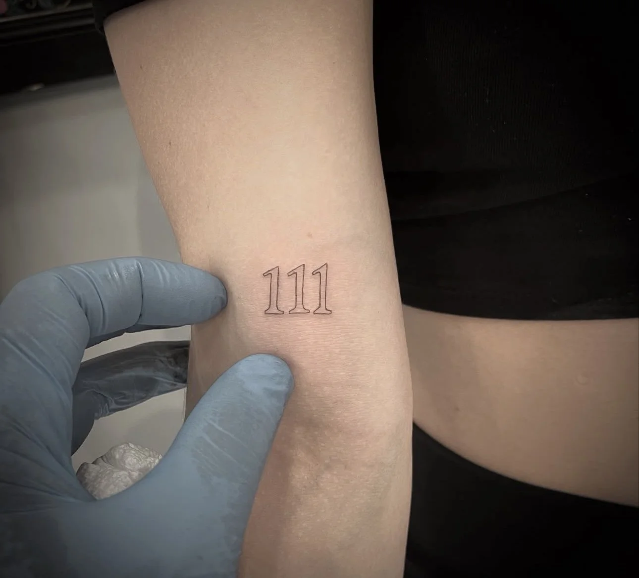 Linework number Tattoo