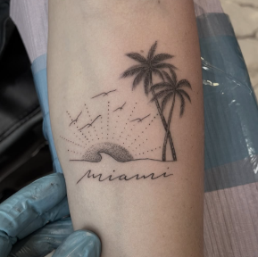 fine line Miami tattoo