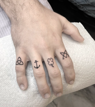 fine line knuckle tattoos