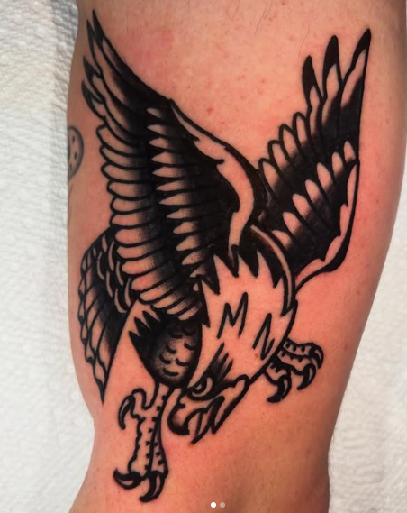 American Traditional eagle tattoo by Josh at Electric Street Tattoo, Fort Lauderdale