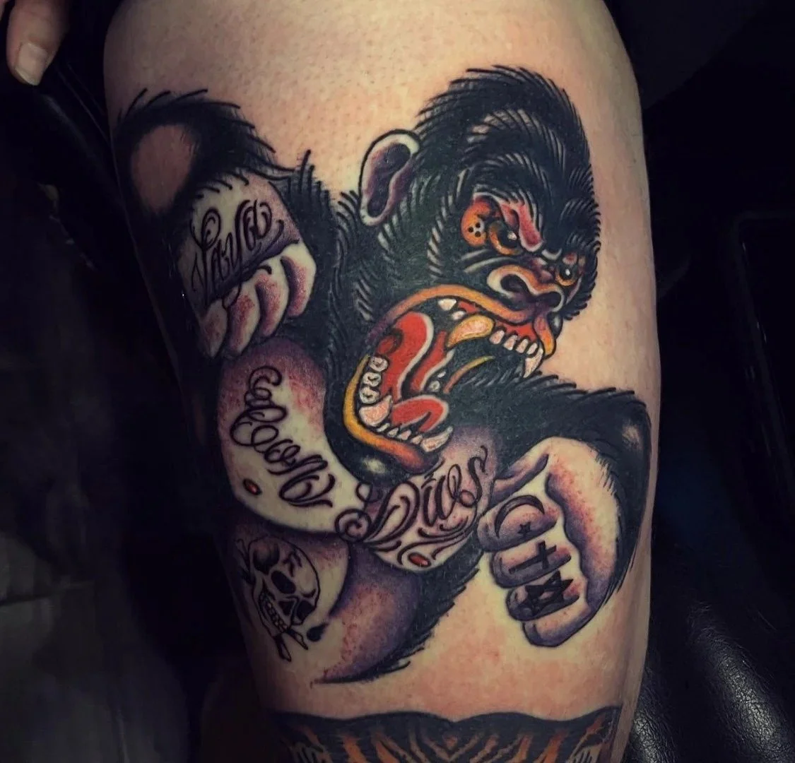 Gorilla tattoo at Electric Street Tattoo, Fort Lauderdale