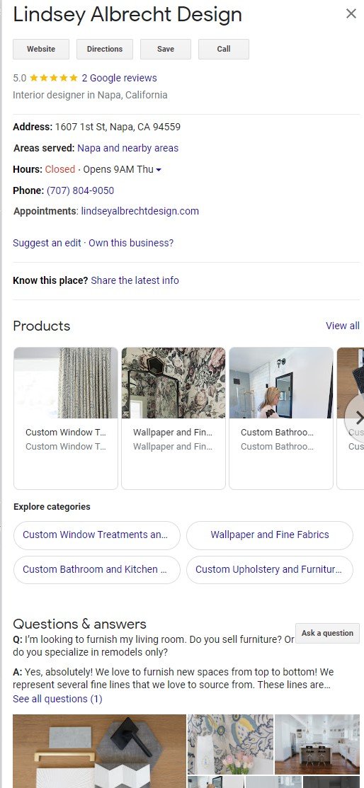 Google Business Profiles For Interior
