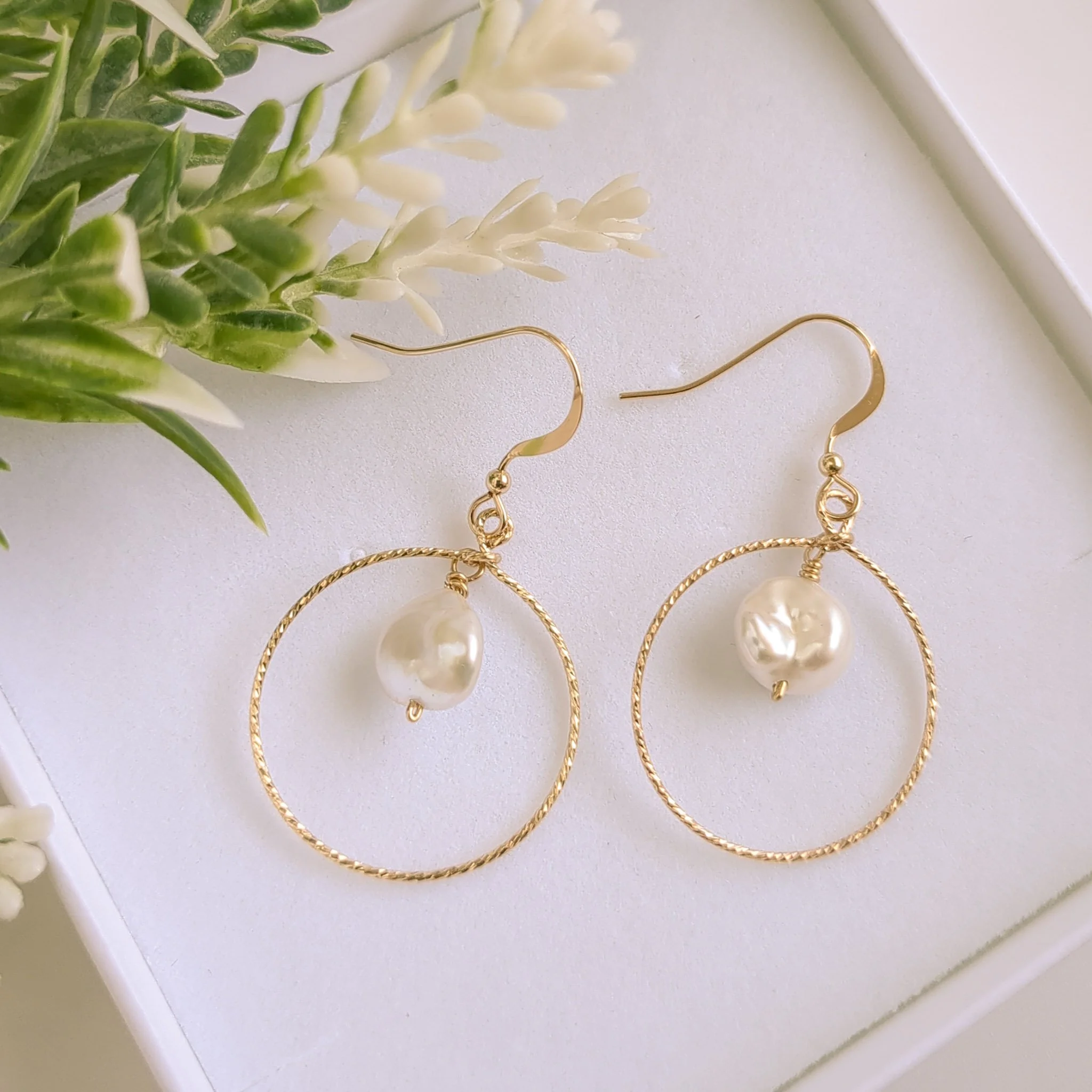 Keishi Pearl Hoop Earrings — Watermeadow Lane