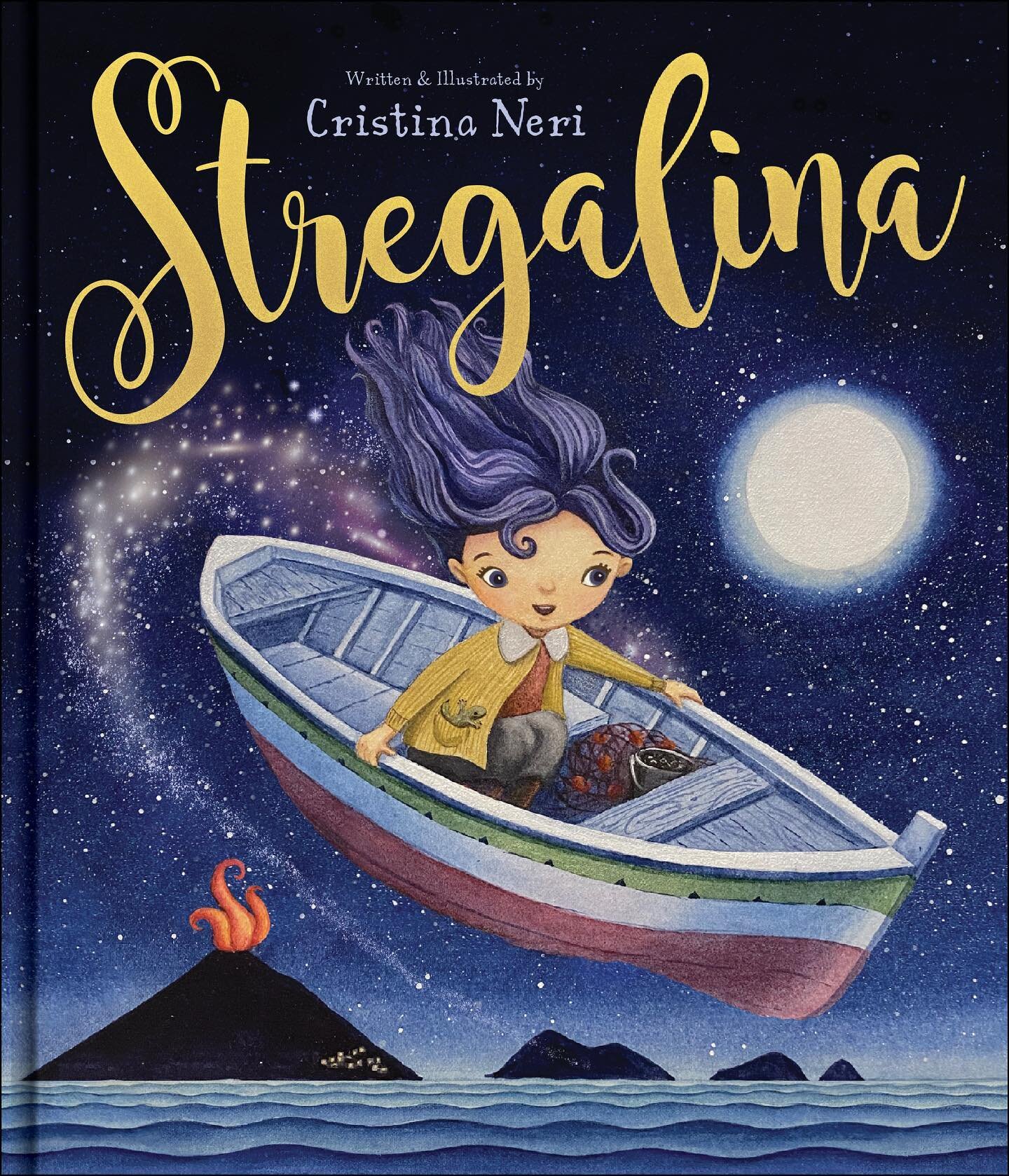 This will be my next book, Stregalina, The Little Witch! This is only a rough so it may change. #illustration#childrensbooks #picturebook #bookcover #stregalina #witch #stromboli #aeolianislands #salina #forlove #inlovewithanisland