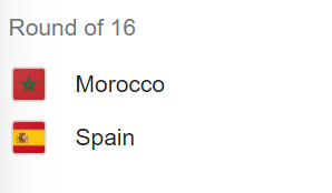Round of 16: Morocco vs Spain