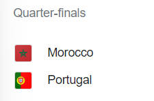 Quarter-finals: Morocco vs Portugal