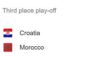 Third place play-off: Croatia vs Morocco