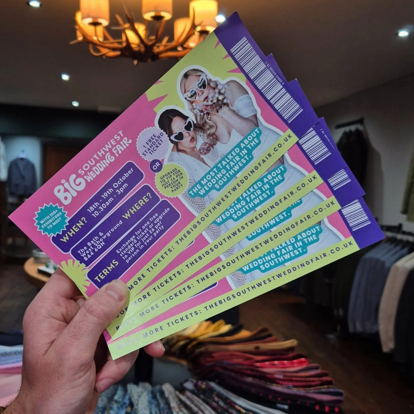 We&rsquo;re giving away up to 10 free tickets for the Big Southwest Wedding Fair this weekend!

For the first time, Clifton Suits will be exhibiting with our own stand and showcasing our garments on the catwalks.

Engaged couples and wedding planners