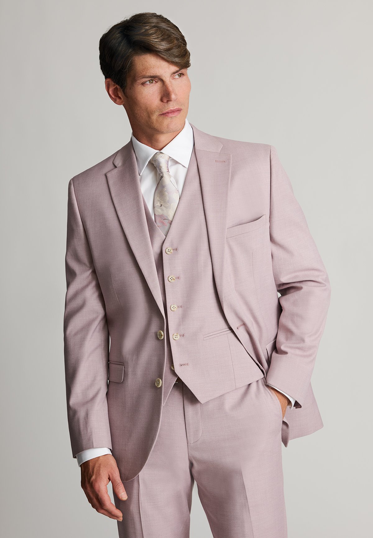 Tailored Fit Hayton Mauve Three-Piece Suit