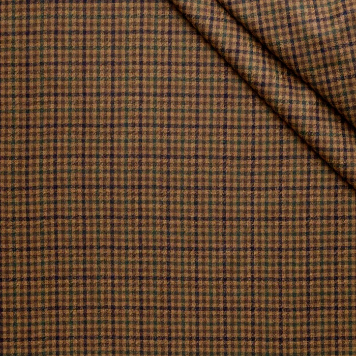 WF2-9  Worsted Flannel Brown & Green Micro Check.webp