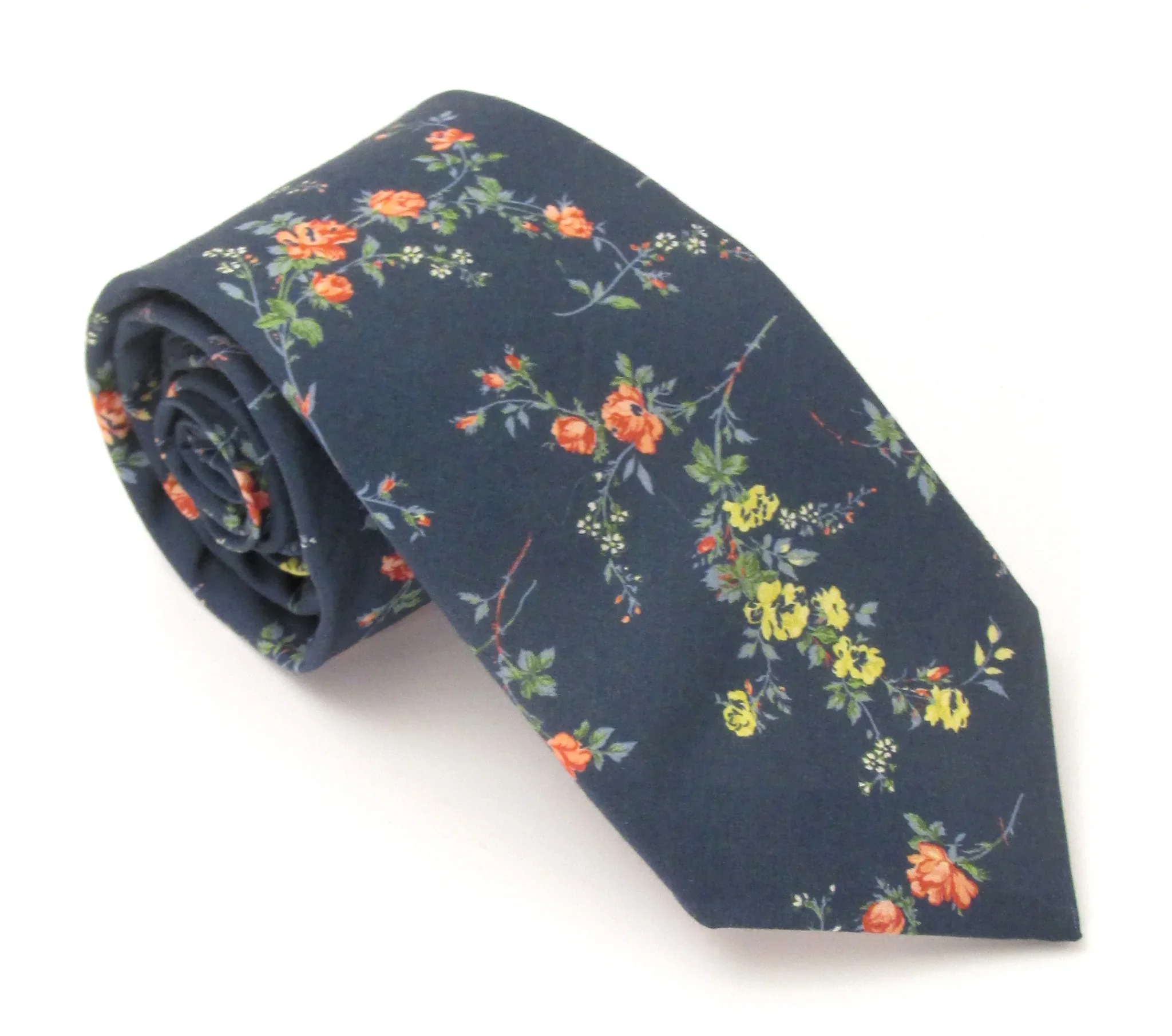 Elizabeth Teal Organic Cotton Tie Made with Liberty Fabric.webp